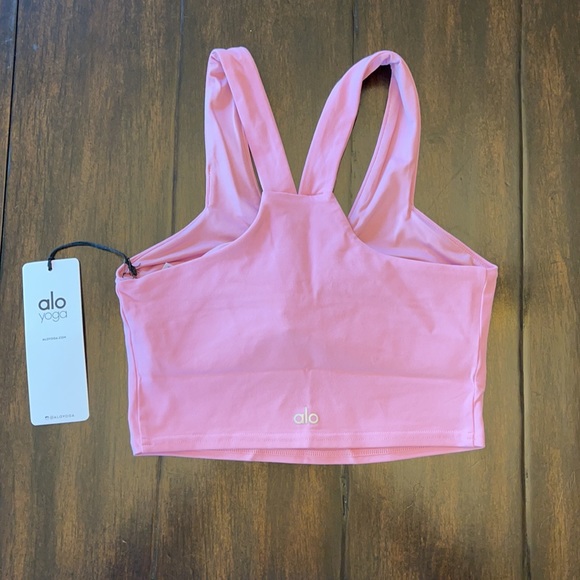 New! Alo Real Tank Bra Parisian Pink - Picture 2 of 3
